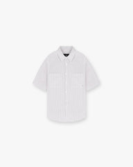 Short Sleeve Pinstripe Shirt - Grey