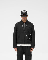Crinkle Trucker Jacket - Black