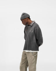 Represent Banner Quarter Zip Sweatshirt - Stained Black