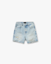 Busy Doing Nothing Denim Short - Dusty Blue