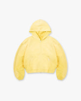 Initial Boxy Zip Through Hoodie - Canary Yellow