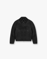 Faux Shearling Jacket - Jet Black