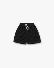 Initial Waffle Shorts - Jet Black