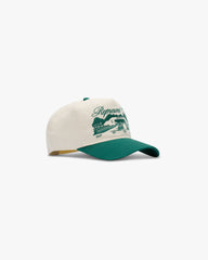 Raceway Cap - Antique White Forest Green