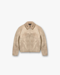 Faux Shearling Jacket - Cafe