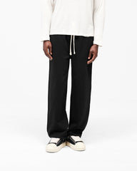 Initial Wide Leg Cuffed Sweatpant - Jet Black