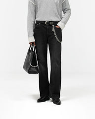 Kick Flare Denim - Aged Black