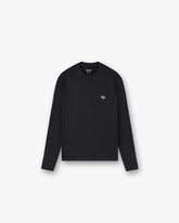 247 Ribbed Long Sleeve Top - Black