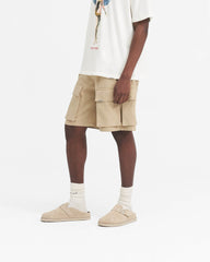 Baggy Cotton Cargo Short - Sandstone