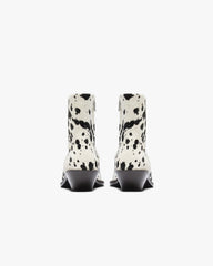 Michael Zip Boot Cowhide - Flat White Black