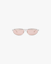 Slim Aviator Sunglasses - Silver Brown