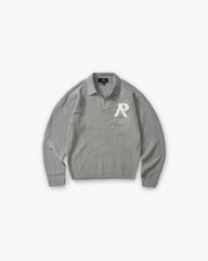 Knitted Boucle Polo - Grey