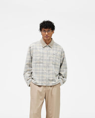 Cord Zip Flannel Shirt - Mineral