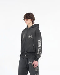 Represent X Metallica Local Crew Zip Hoodie - Stained Black