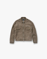 Collared Denim Jacket - Washed Olive