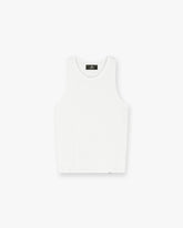 Initial Rib Vest - Flat White