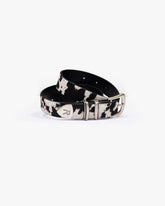 Cowhide Rodeo Belt - Flat White Jet Black