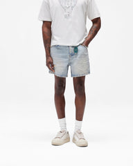 Busy Doing Nothing Denim Short - Dusty Blue