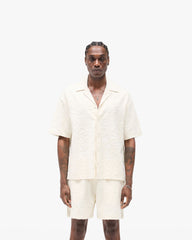 All Over Print Towel Shirt - Aged White