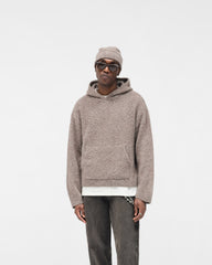 Textured Borg Hoodie - Nero