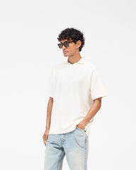 Ribbed Polo - Aged White
