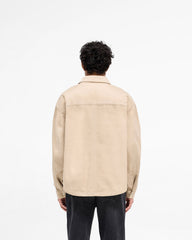 Cotton Zip Through Shirt - Beige