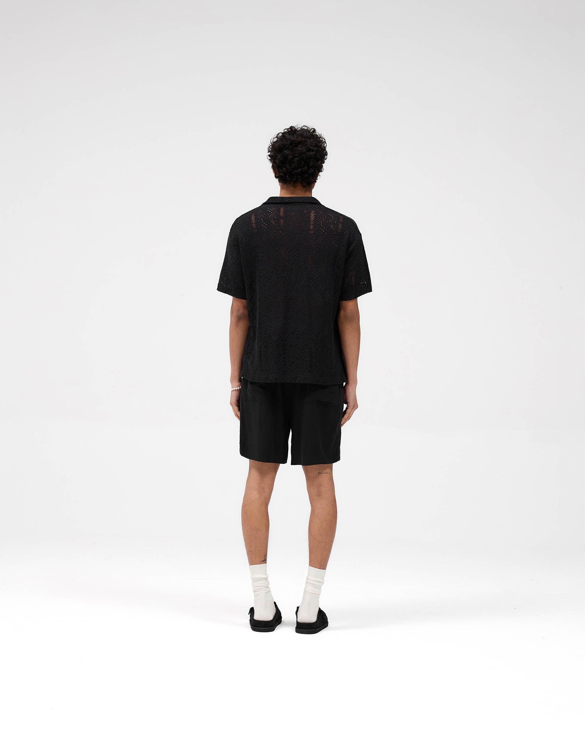 All Over Crochet Shirt - Jet Black