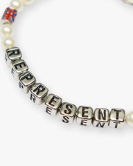 Beaded Represent Bracelet - Silver
