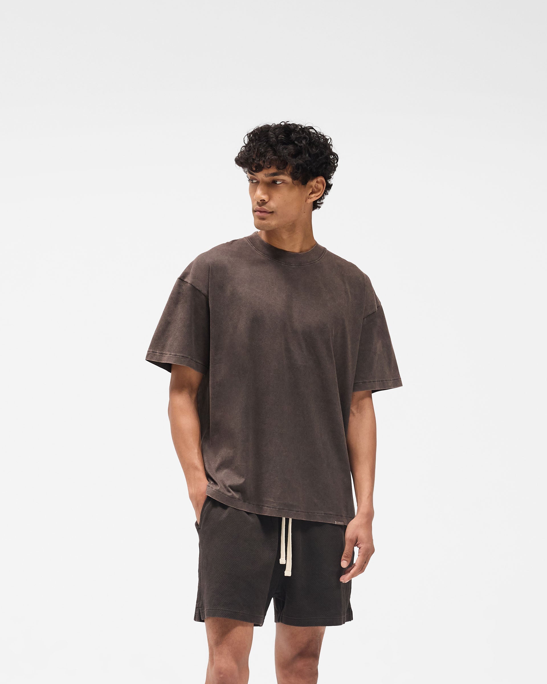 Initial Oversized T-Shirt - Coffee