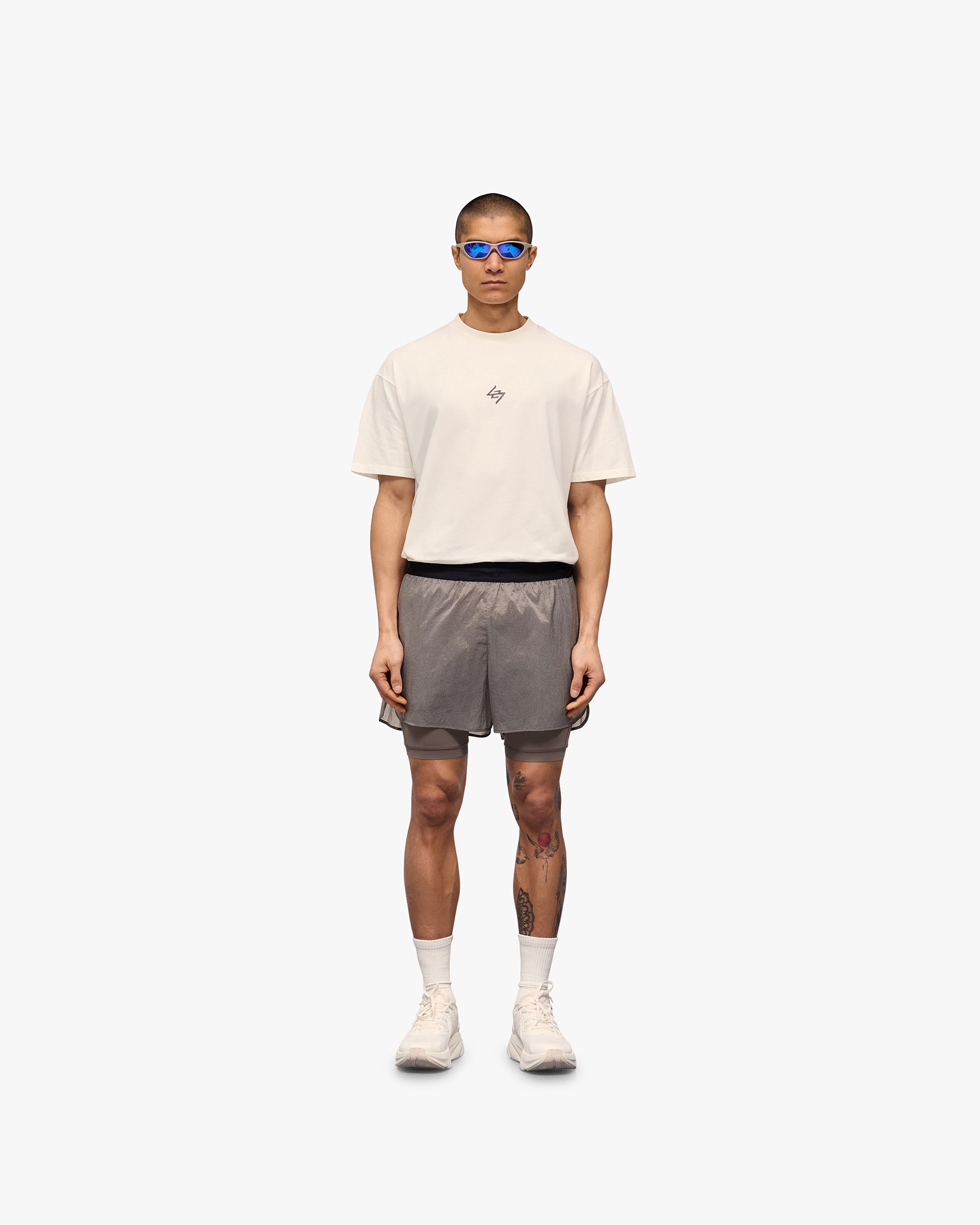 247 Contour 2-In-1 Run Shorts - Pebble