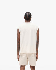 Slub Script Tank - Aged White