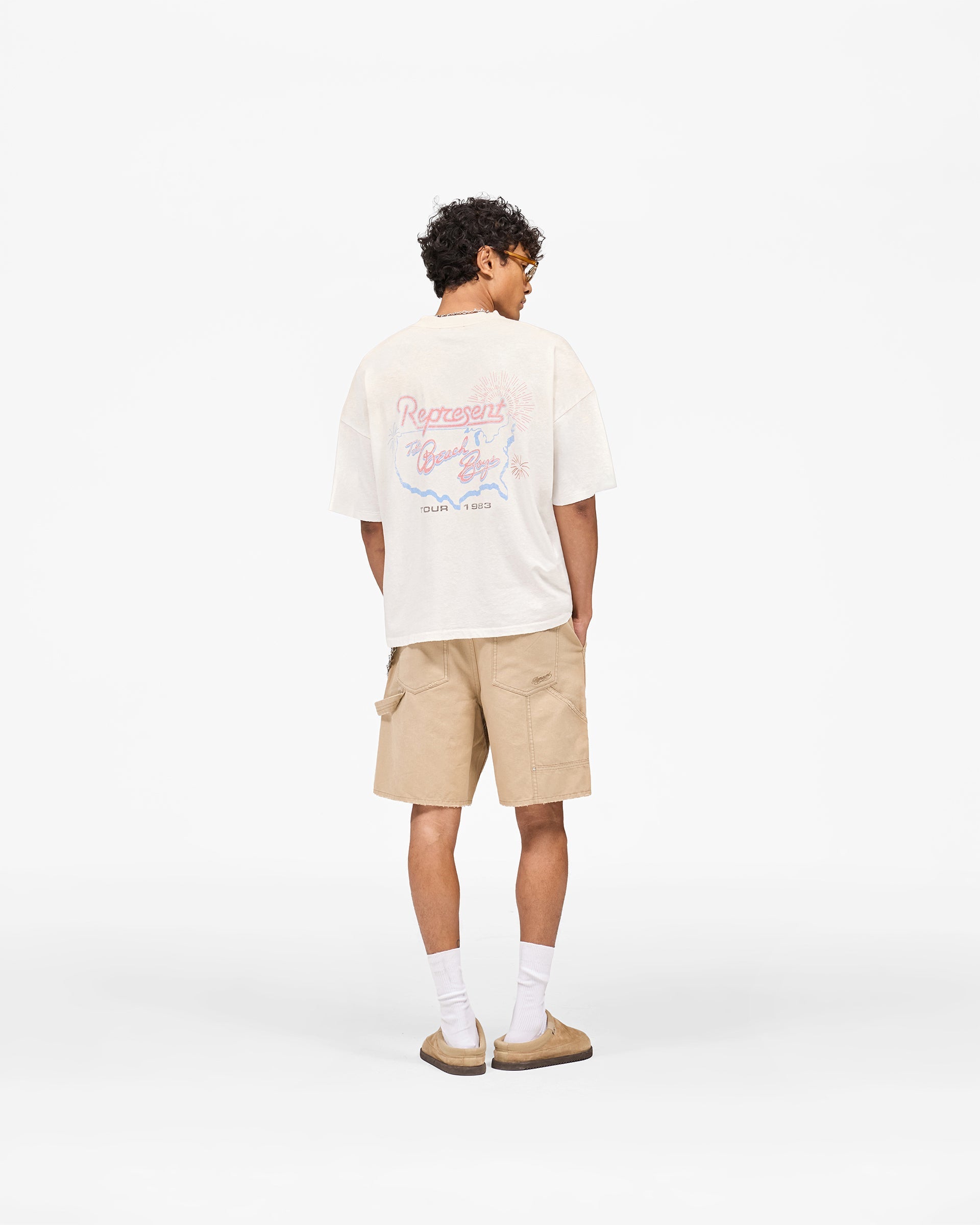 Represent x Beach Boys Tour T-Shirt - Washed Ecru