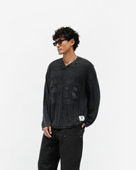 Knitted Varsity Long Sleeve Jersey - Vintage Grey