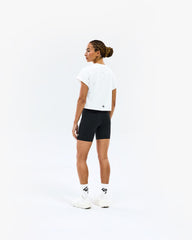 247 Perforated Cropped Training T-Shirt - White