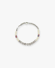 Beaded Represent Bracelet - Silver