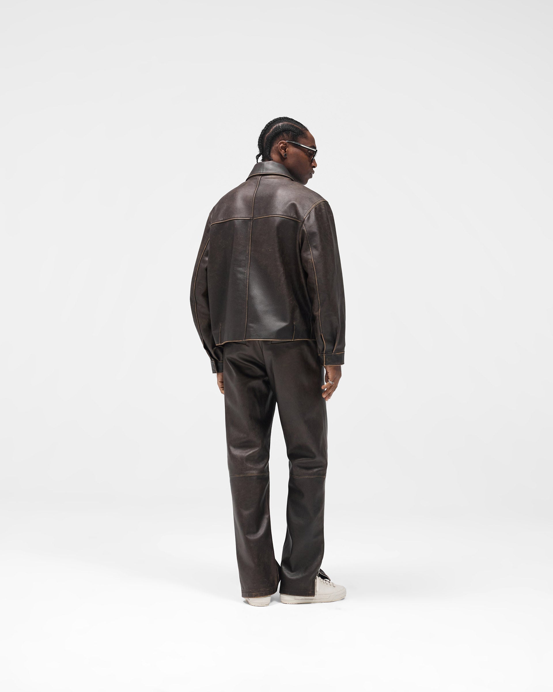 Sunfade Leather Jacket - Nero