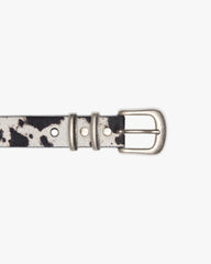 Cowhide Rodeo Belt - Flat White Jet Black