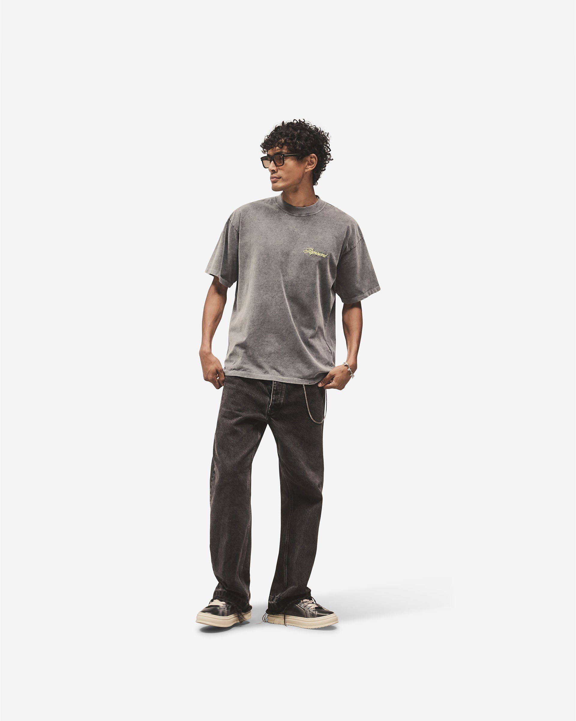 Script Logo T-Shirt - Vintage Grey