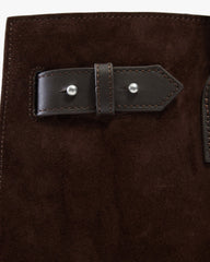 Suede Leather Tote Bag - Brown