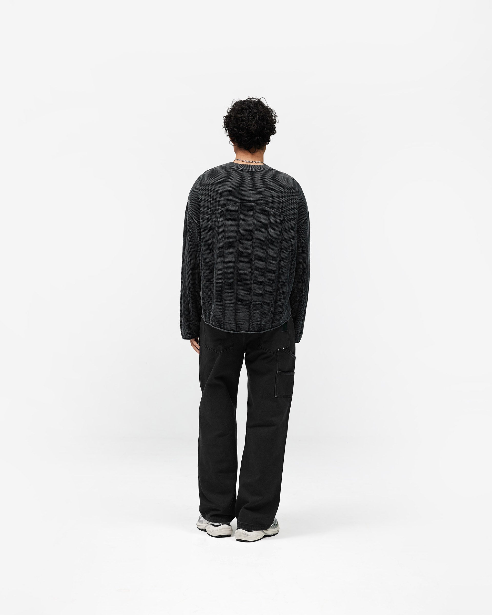 Knitted Varsity Long Sleeve Jersey - Vintage Grey