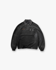 Represent Banner Quarter Zip Sweatshirt - Stained Black