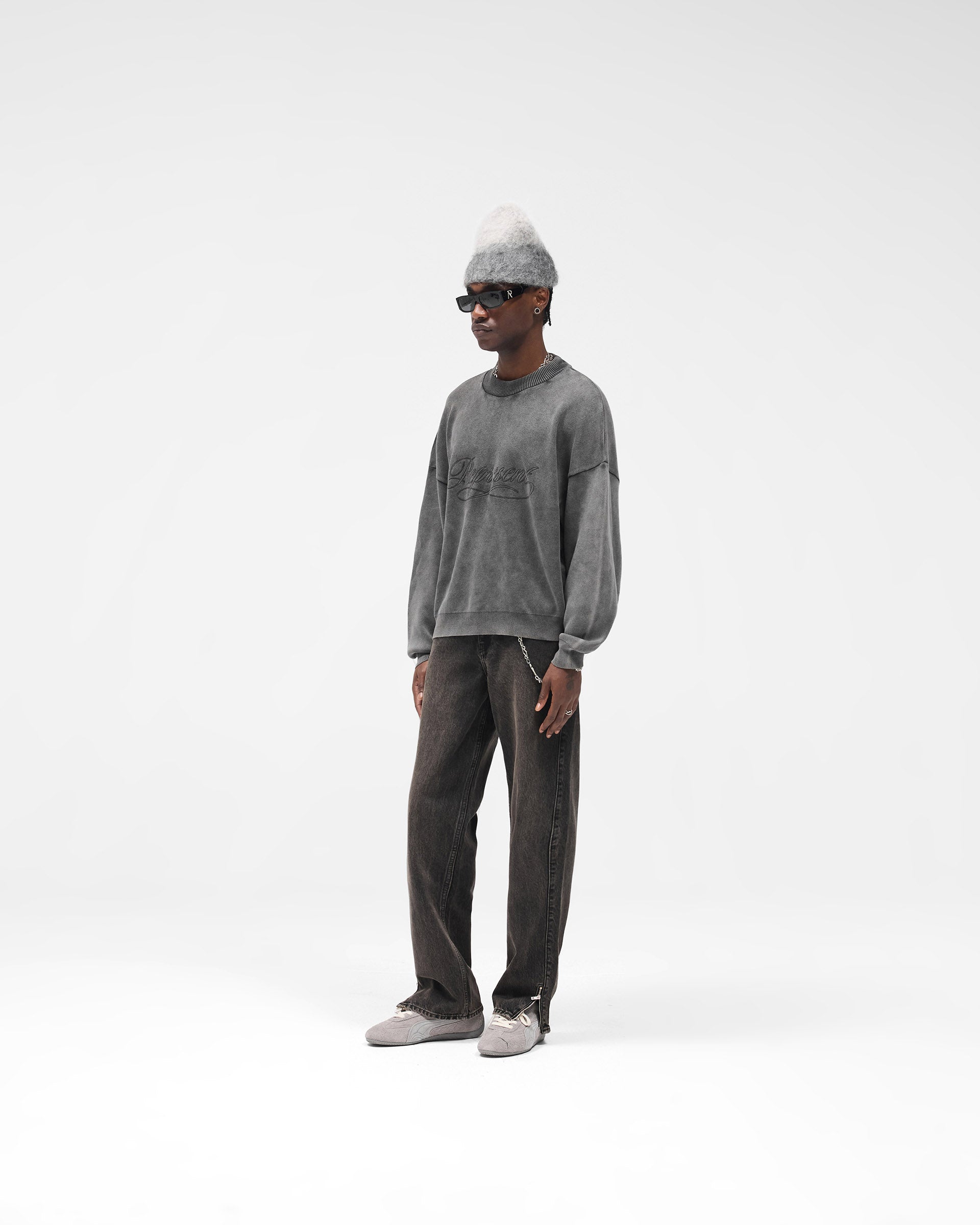 Stamped Sweater - Vintage Grey