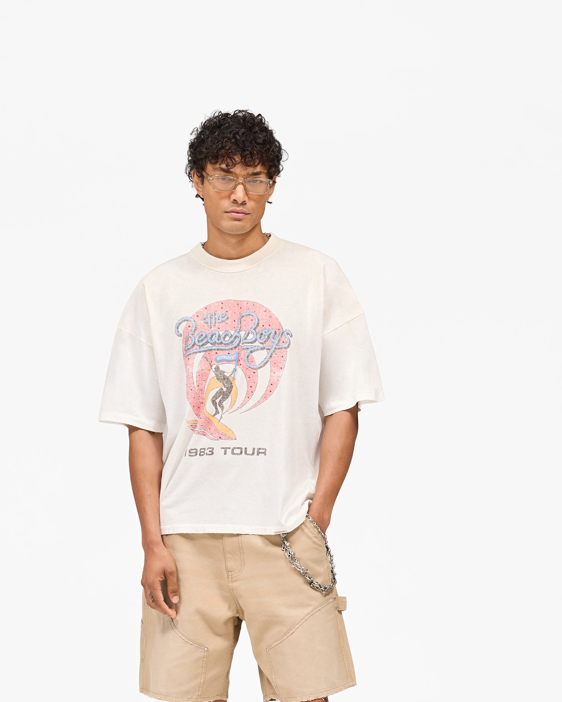 Represent x Beach Boys Tour T-Shirt - Washed Ecru