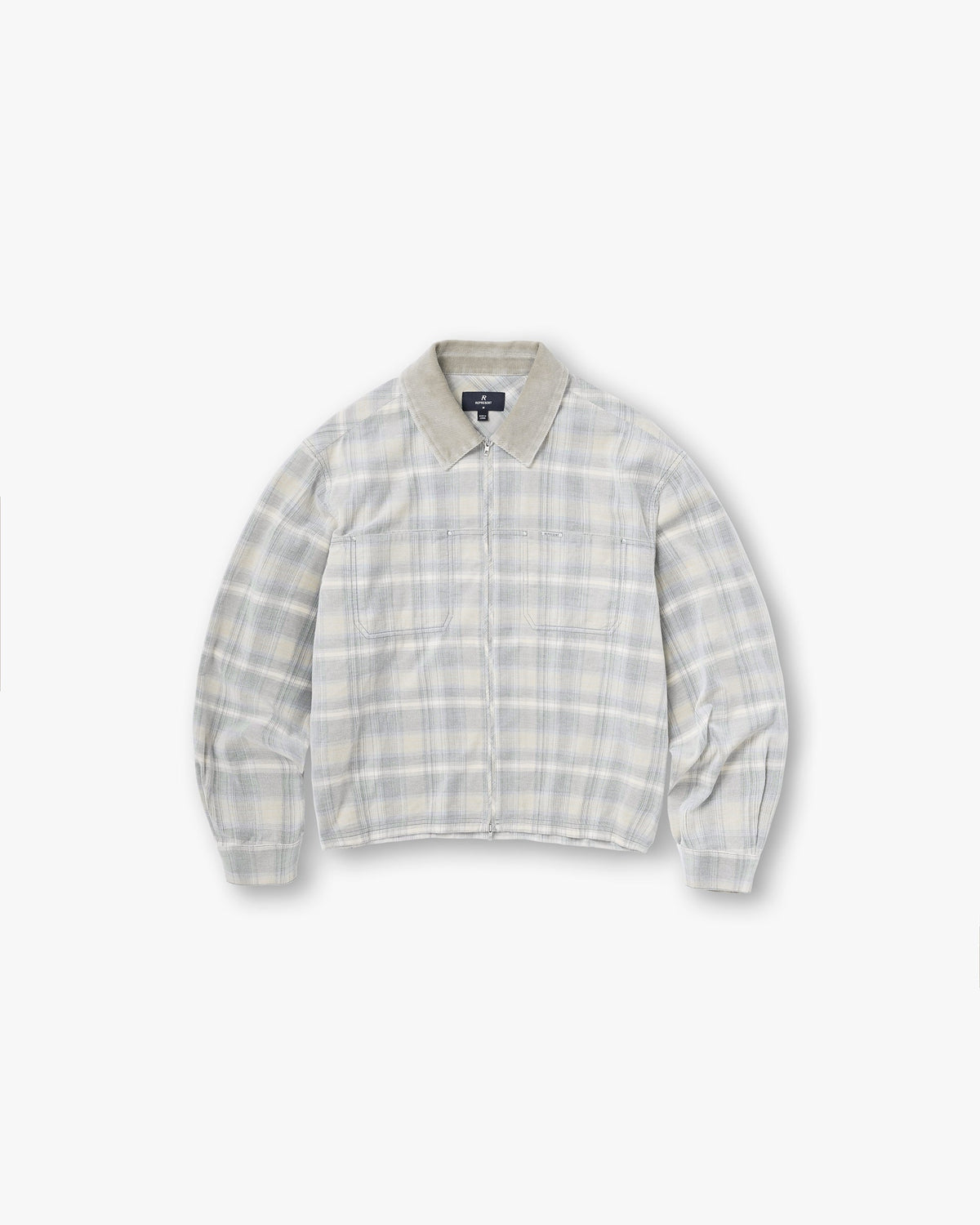 Cord Zip Flannel Shirt - Mineral