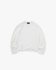 Long Sleeve Slub Knit T-Shirt - Flat White
