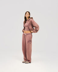 Represent Owners Club Zip Through Hoodie - Smoked Rose