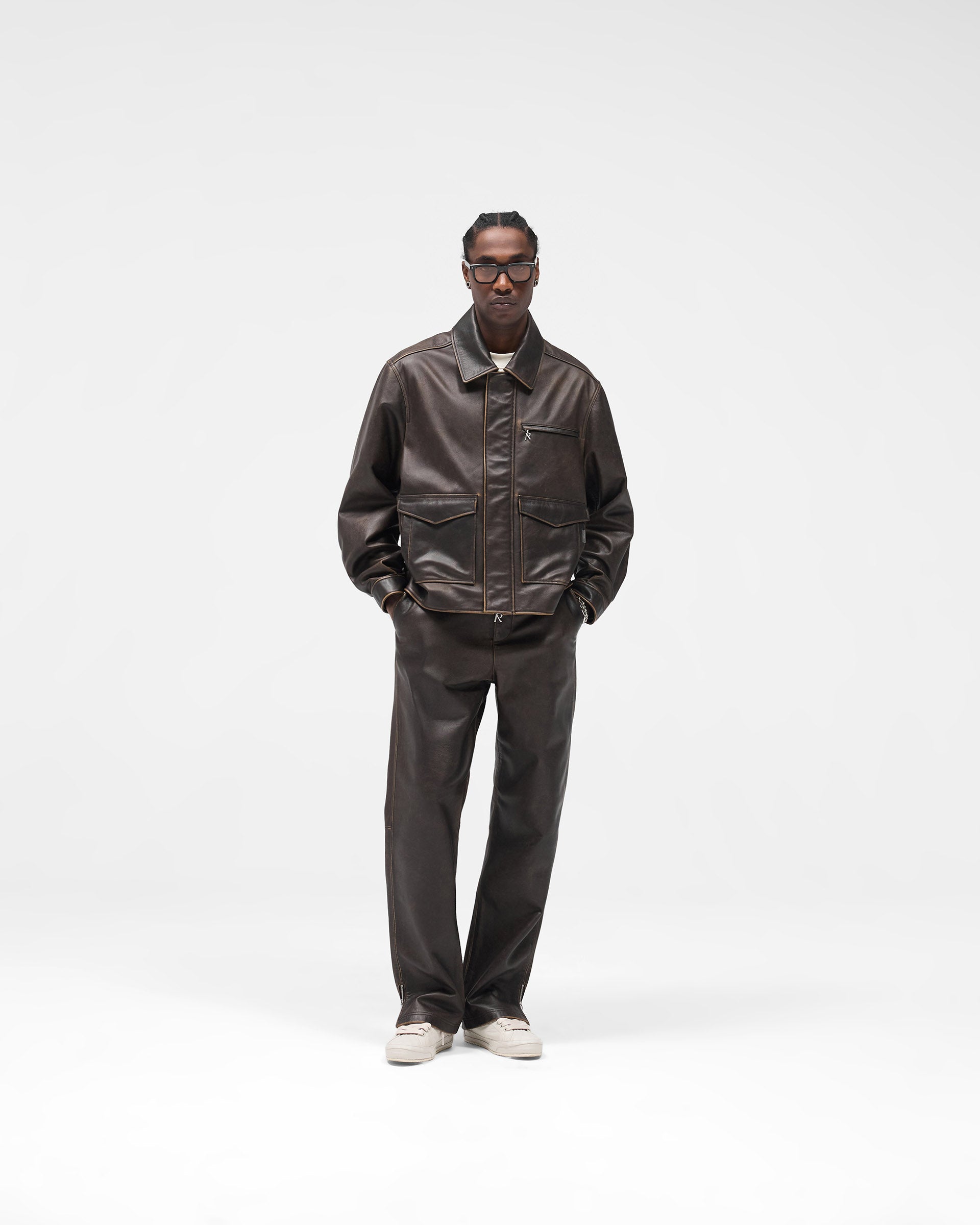 Sunfade Leather Pant - Nero