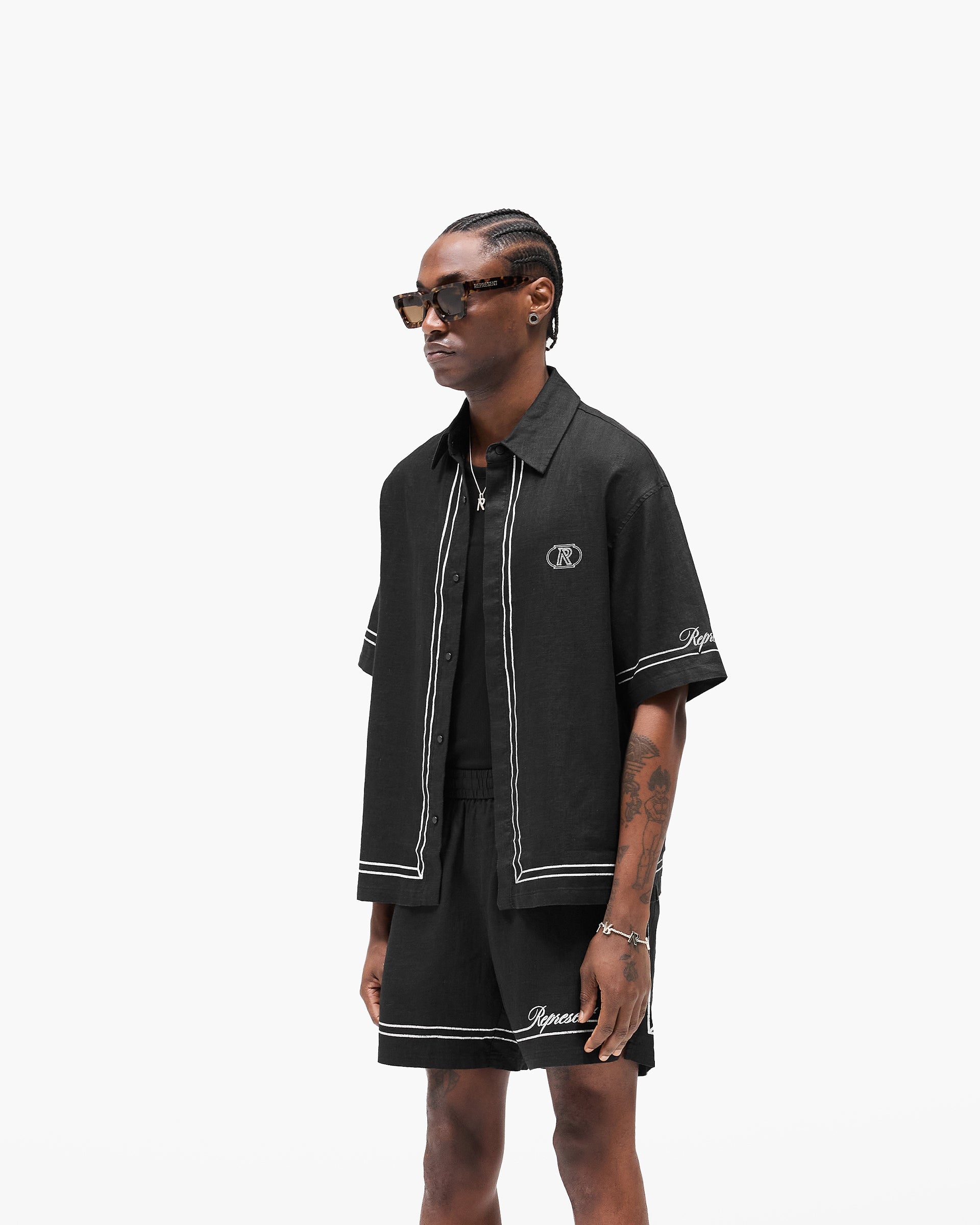 Border Shirt - Jet Black