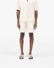All Over Print Towel Short - Aged White