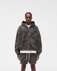 Initial Overdye Realtree® Boxy Zip Through Hoodie - Overdyed Black